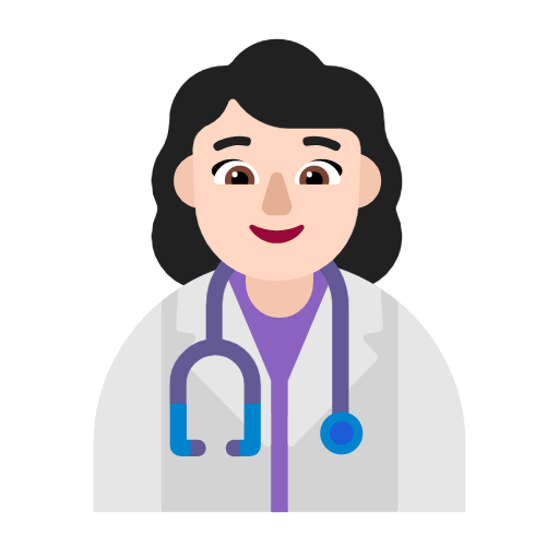 Microsoft design of the woman health worker: light skin tone emoji verson:Windows-11-23H2