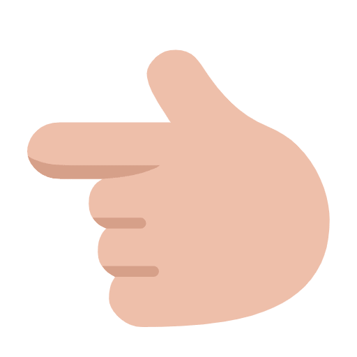 Microsoft design of the backhand index pointing left: medium-light skin tone emoji verson:Windows-11-23H2