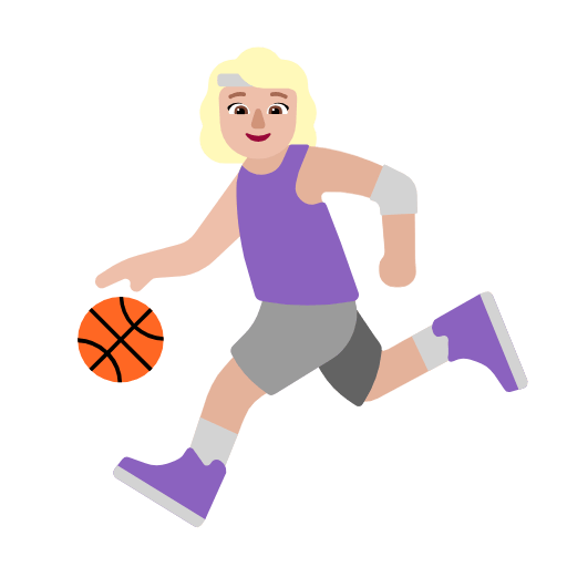 Microsoft design of the woman bouncing ball: medium-light skin tone emoji verson:Windows-11-23H2