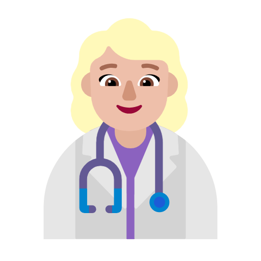 Microsoft design of the woman health worker: medium-light skin tone emoji verson:Windows-11-23H2
