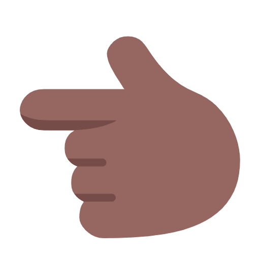 Microsoft design of the backhand index pointing left: medium-dark skin tone emoji verson:Windows-11-23H2