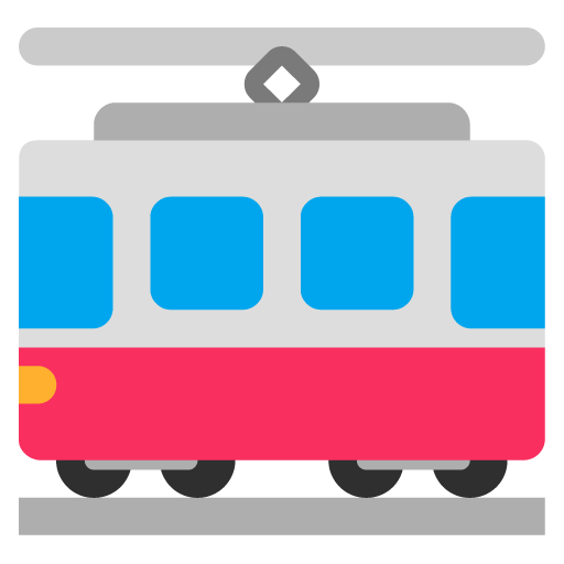 Microsoft design of the tram car emoji verson:Windows-11-22H2