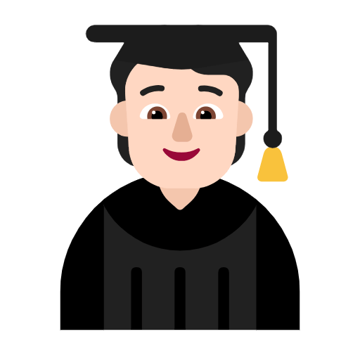 Microsoft design of the student: light skin tone emoji verson:Windows-11-23H2