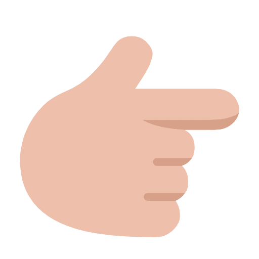 Microsoft design of the backhand index pointing right: medium-light skin tone emoji verson:Windows-11-23H2