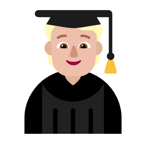 Microsoft design of the student: medium-light skin tone emoji verson:Windows-11-23H2