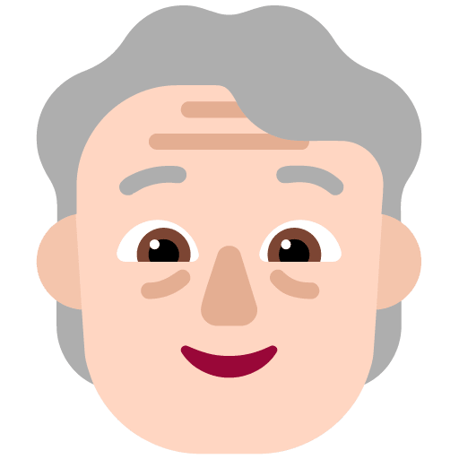 Microsoft design of the older person: light skin tone emoji verson:Windows-11-22H2