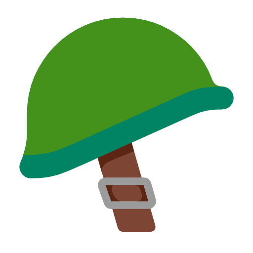 Microsoft design of the military helmet emoji verson:Windows-11-23H2