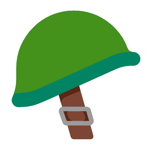 Microsoft design of the military helmet emoji verson:Windows-11-23H2