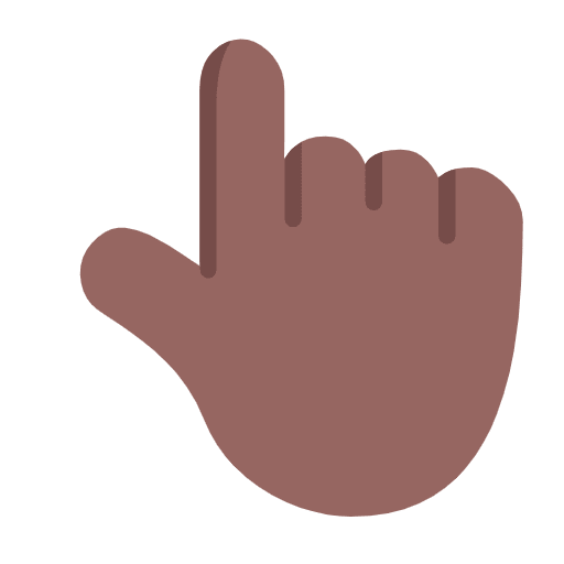 Microsoft design of the backhand index pointing up: medium-dark skin tone emoji verson:Windows-11-23H2