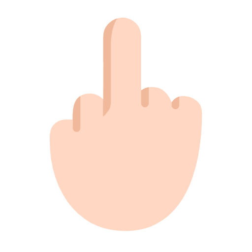 Microsoft design of the middle finger: light skin tone emoji verson:Windows-11-23H2
