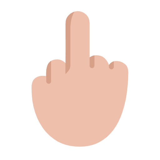 Microsoft design of the middle finger: medium-light skin tone emoji verson:Windows-11-23H2