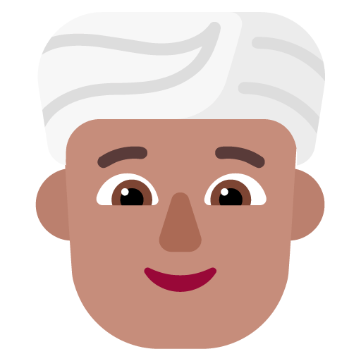 Microsoft design of the person wearing turban: medium skin tone emoji verson:Windows-11-22H2