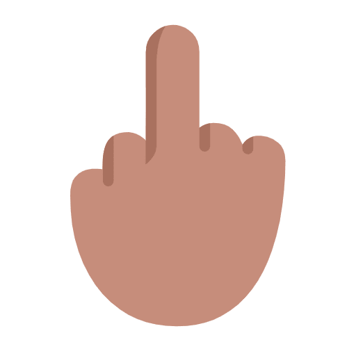 Microsoft design of the middle finger: medium skin tone emoji verson:Windows-11-23H2