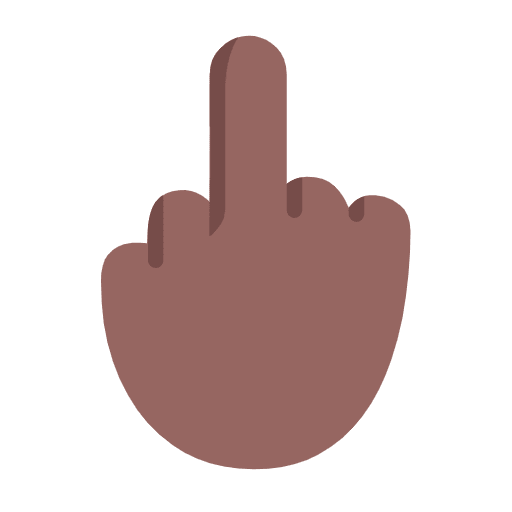 Microsoft design of the middle finger: medium-dark skin tone emoji verson:Windows-11-23H2
