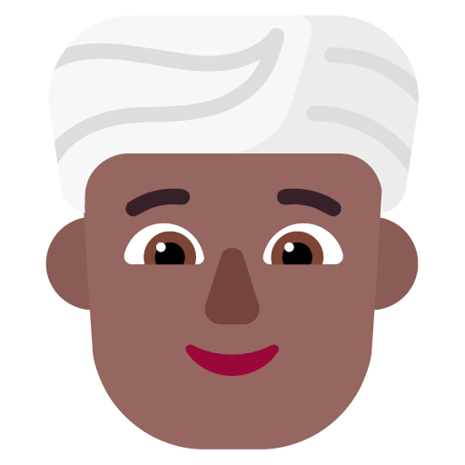 Microsoft design of the person wearing turban: medium-dark skin tone emoji verson:Windows-11-22H2