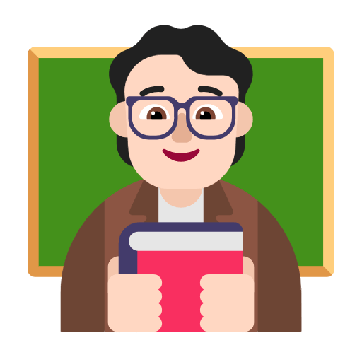 Microsoft design of the teacher: light skin tone emoji verson:Windows-11-23H2