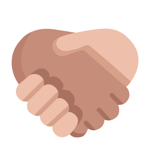 Microsoft design of the handshake: medium skin tone medium-light skin tone emoji verson:Windows-11-23H2