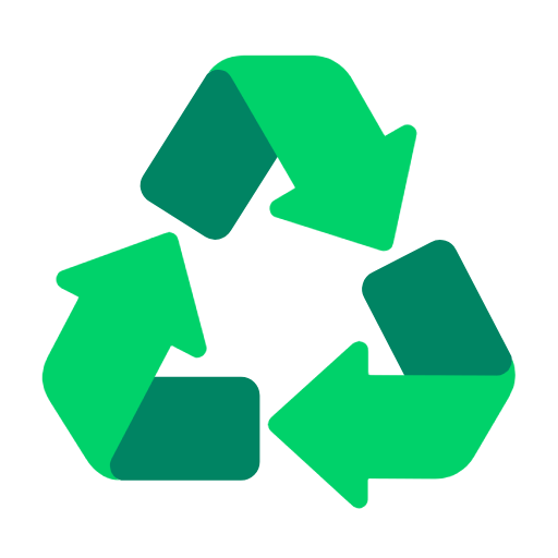 Microsoft design of the recycling symbol emoji verson:Windows-11-23H2
