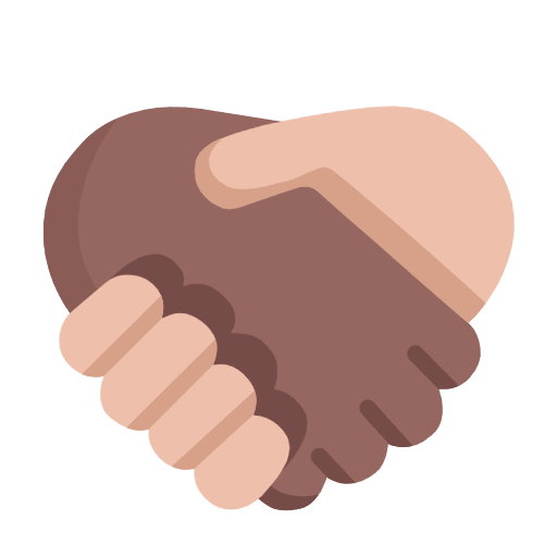 Microsoft design of the handshake: medium-dark skin tone medium-light skin tone emoji verson:Windows-11-23H2