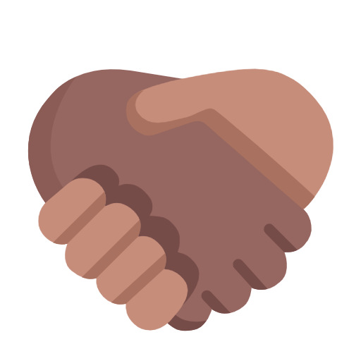 Microsoft design of the handshake: medium-dark skin tone medium skin tone emoji verson:Windows-11-23H2