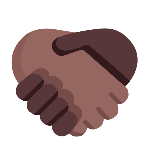 Microsoft design of the handshake: medium-dark skin tone dark skin tone emoji verson:Windows-11-23H2