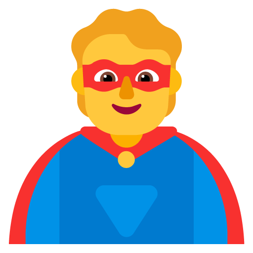 Microsoft design of the superhero emoji verson:Windows-11-22H2