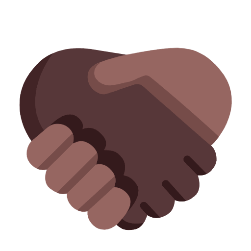 Microsoft design of the handshake: dark skin tone medium-dark skin tone emoji verson:Windows-11-23H2