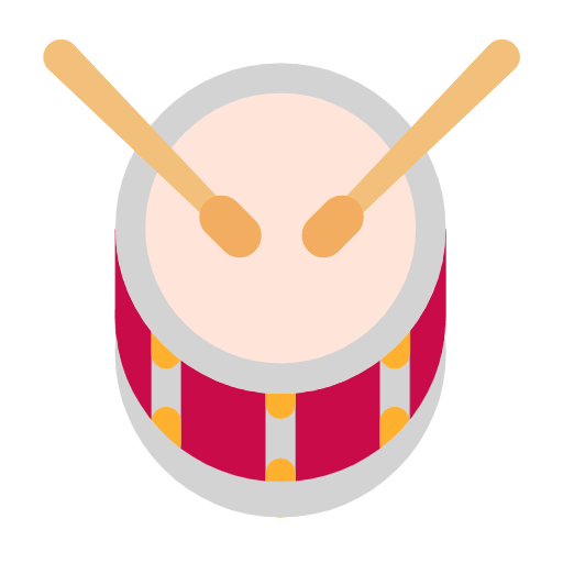 Microsoft design of the drum emoji verson:Windows-11-23H2