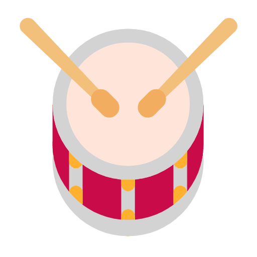 Microsoft design of the drum emoji verson:Windows-11-23H2