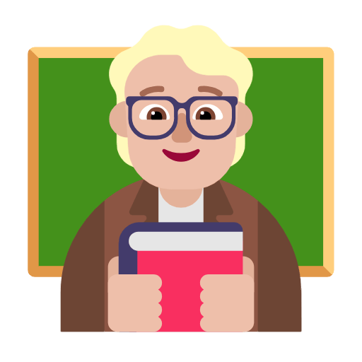 Microsoft design of the teacher: medium-light skin tone emoji verson:Windows-11-23H2