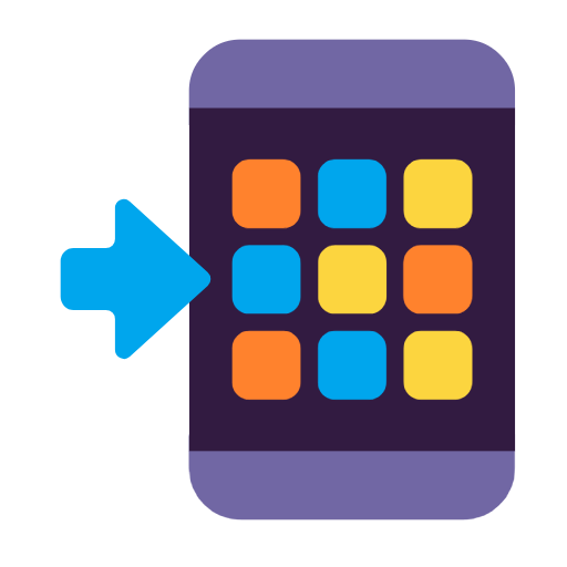 Microsoft design of the mobile phone with arrow emoji verson:Windows-11-23H2
