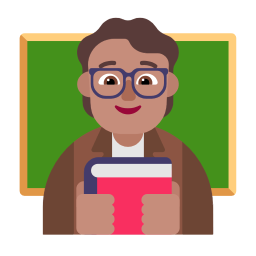 Microsoft design of the teacher: medium skin tone emoji verson:Windows-11-23H2