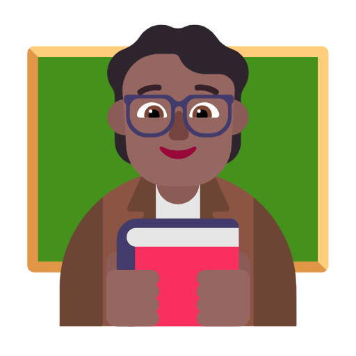 Microsoft design of the teacher: medium-dark skin tone emoji verson:Windows-11-23H2