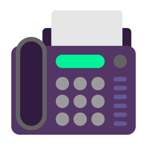 Microsoft design of the fax machine emoji verson:Windows-11-23H2