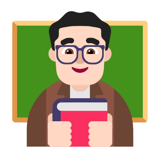 Microsoft design of the man teacher: light skin tone emoji verson:Windows-11-23H2