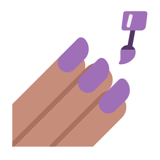 Microsoft design of the nail polish: medium skin tone emoji verson:Windows-11-23H2