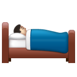 Whatsapp design of the person in bed: light skin tone emoji verson:2.23.2.72