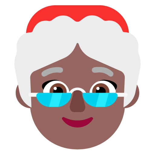 Microsoft design of the Mrs. Claus: medium-dark skin tone emoji verson:Windows-11-22H2