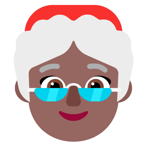 Microsoft design of the Mrs. Claus: medium-dark skin tone emoji verson:Windows-11-22H2