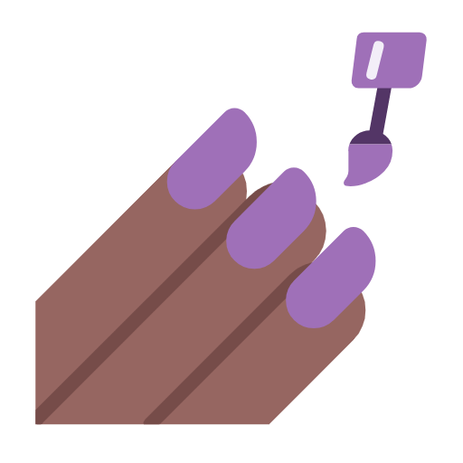 Microsoft design of the nail polish: medium-dark skin tone emoji verson:Windows-11-23H2