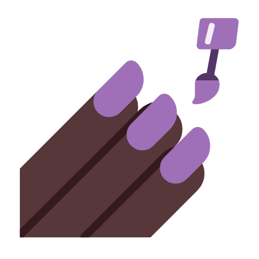 Microsoft design of the nail polish: dark skin tone emoji verson:Windows-11-23H2