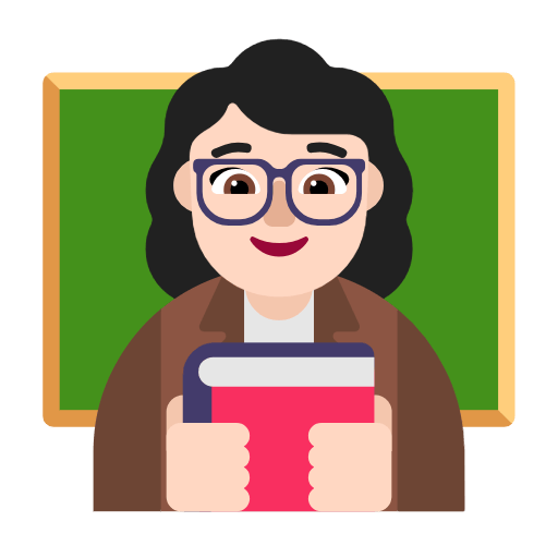 Microsoft design of the woman teacher: light skin tone emoji verson:Windows-11-23H2