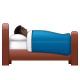 Whatsapp design of the person in bed: dark skin tone emoji verson:2.23.2.72