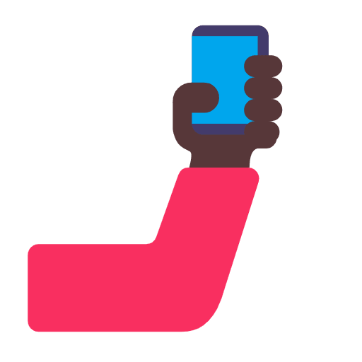 Microsoft design of the selfie: dark skin tone emoji verson:Windows-11-23H2