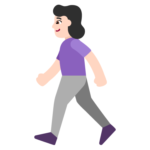 Microsoft design of the woman walking: light skin tone emoji verson:Windows-11-22H2