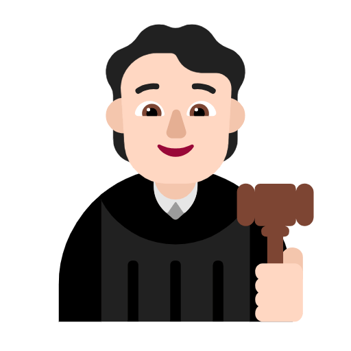 Microsoft design of the judge: light skin tone emoji verson:Windows-11-23H2