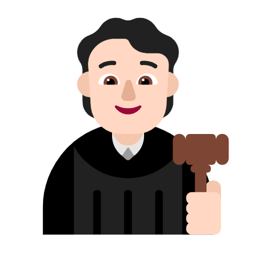 Microsoft design of the judge: light skin tone emoji verson:Windows-11-23H2