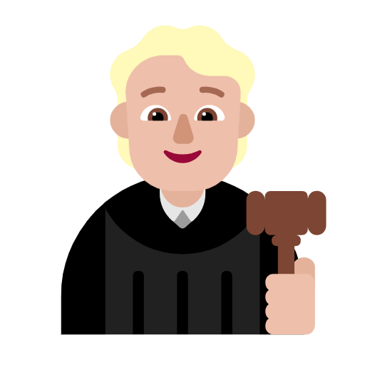 Microsoft design of the judge: medium-light skin tone emoji verson:Windows-11-23H2