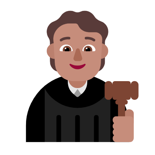 Microsoft design of the judge: medium skin tone emoji verson:Windows-11-23H2