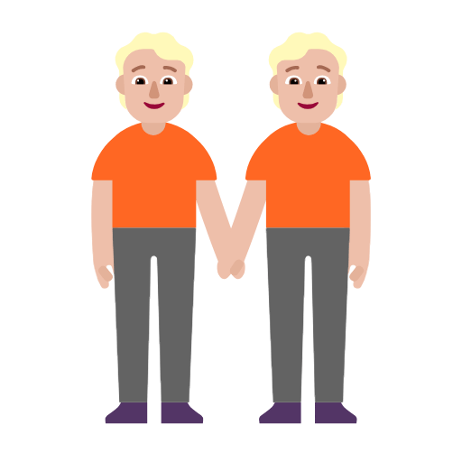 Microsoft design of the people holding hands: medium-light skin tone emoji verson:Windows-11-23H2